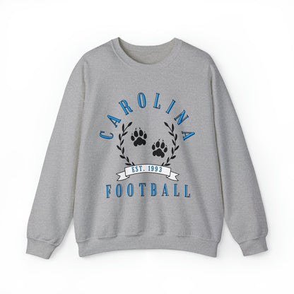 Vintage Carolina Panthers Crewneck Sweatshirt - Retro NFL Football Hoodie Apparel - Vintage Men's and Women's - Design 3 heather Gray