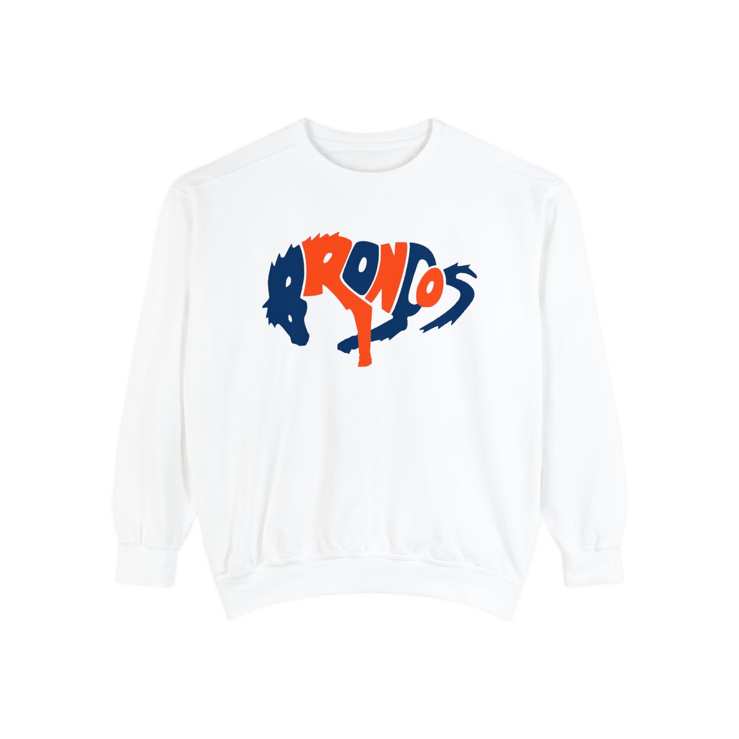 Comfort Colors Denver Broncos Crewneck Sweatshirt - Vintage Colorado Football Men's & Women's - Design 3