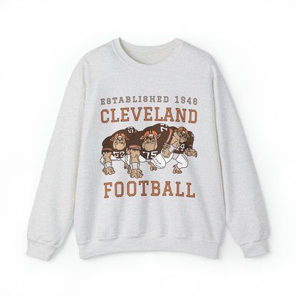 Vintage Cleveland Browns Crewneck - Browns Dawg Pound NFL Football Apparel - Men's & Women's Sweatshirt White