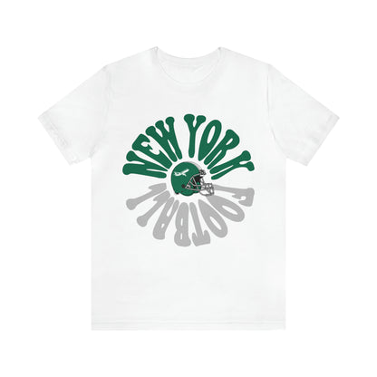 Hippy Retro New York Jets Football Tee - Retro Football T-Shirt Apparel - Men's & Women's Unisex Sizing