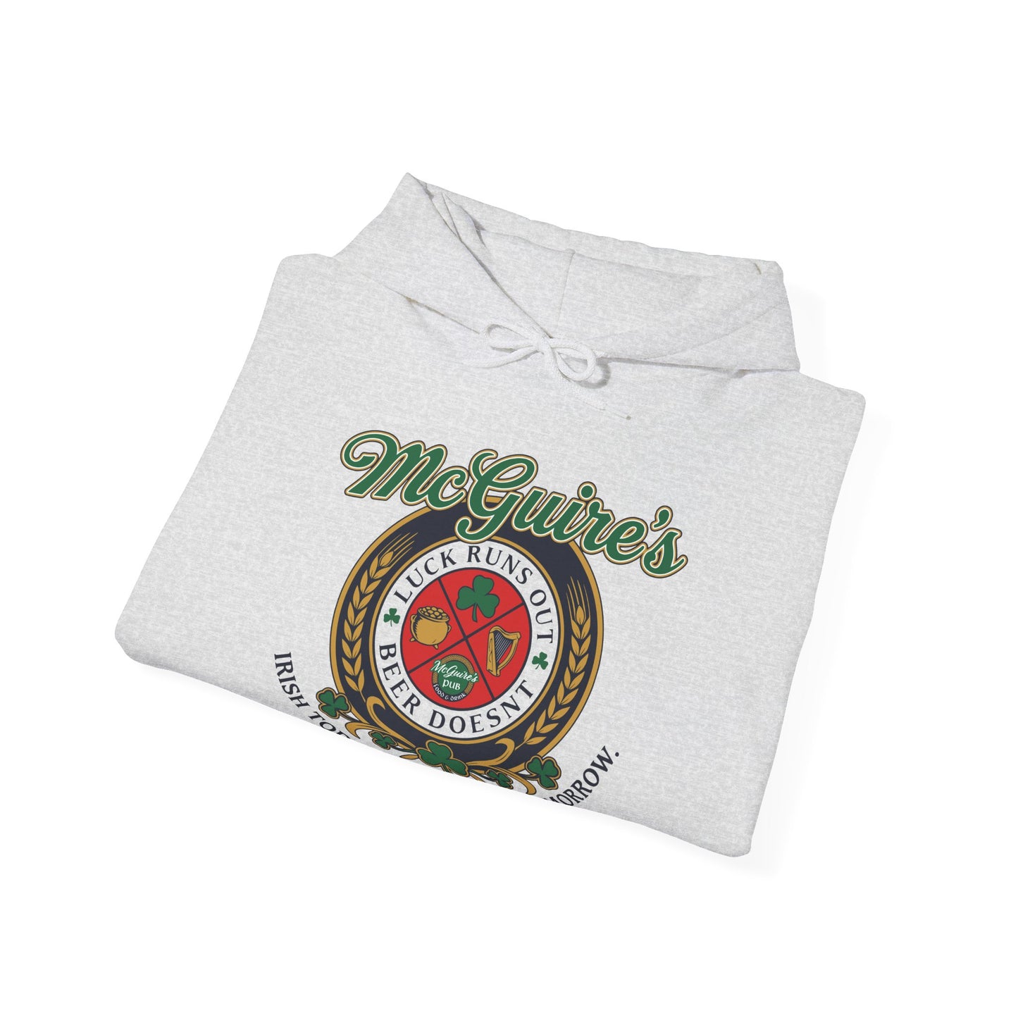 Men's Unisex Leprecaun Pub Hoodie — Vintage Irish Pub Logo Sweatshirt - Vintage McGuire's Logo