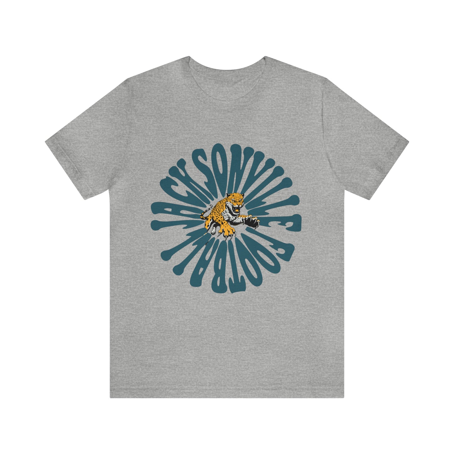 Jacksonville Jaguars Short Sleeve T-Shirt - Hippy Retro NL Football Oversized Tee - Vintage Men's & Women's T-Shirt - Design 2