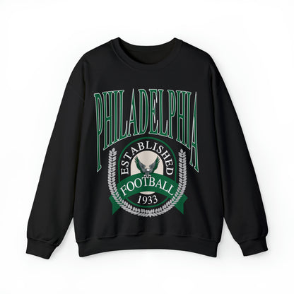 Green Throwback Philadelphia Eagles Football Sweatshirt - Vintage Men's & Women's Retro Oversized NFL Unisex Crewneck - Design 1