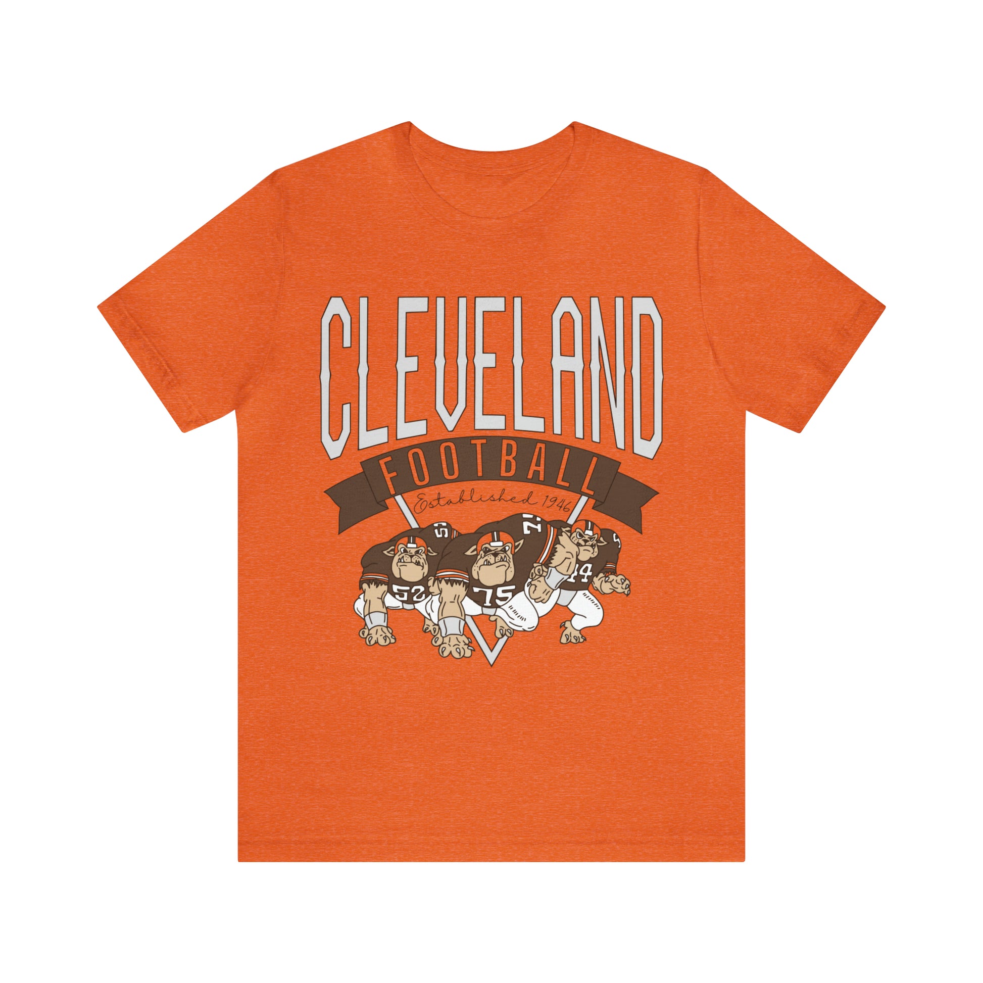 Cleveland Browns T-Shirt - Throwback Browns Dawg Pound Short Sleeve Tee  - Men's & Women's Oversized Unisex Soft Tee Apparel - Design 1