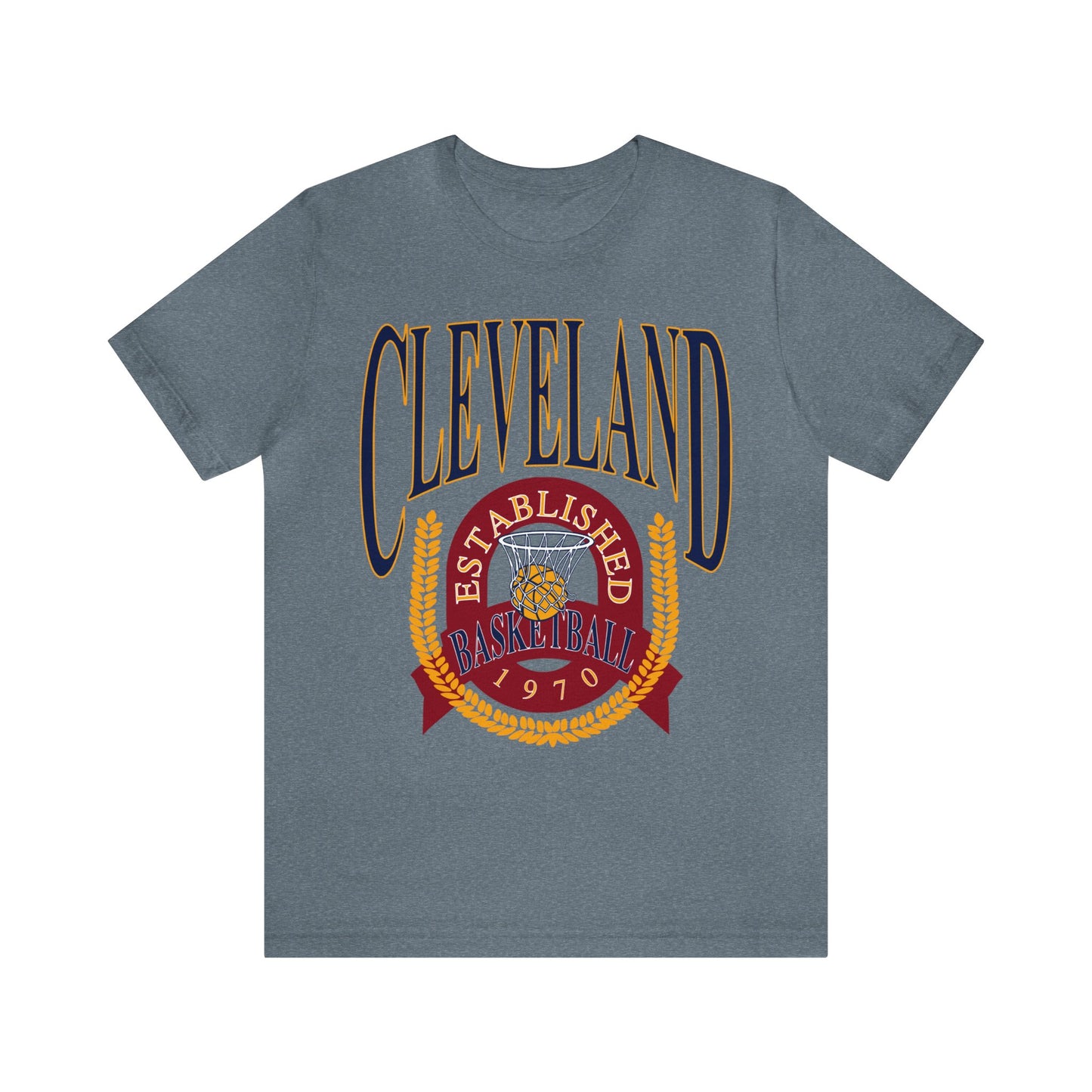 Vintage Cleveland Cavaliers Basketball T-Shirt Wine & Gold - NBA Basketball Unisex Short Sleeve Tee