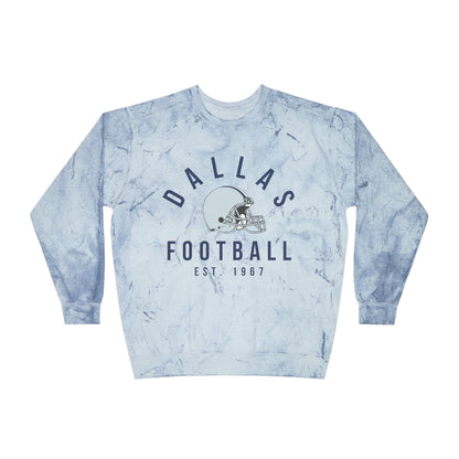 Comfort Colors - Tye Dye Dallas Cowboys Football Crewneck - Mineral Wash NFL - Color Blast Sweatshirt - Design 3