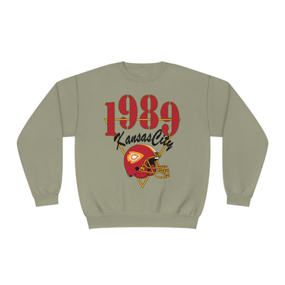 1989 Kansas City Chiefs Football Crewneck Sweatshirt - Vintage Retro Arrowhead Style - 1989 Version Chiefs Taylor Swift Khaki