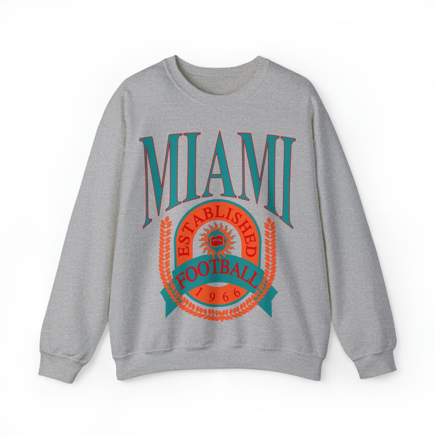 Throwback Miami Dolphins Sweatshirt - Vintage Unisex Football Crewneck  - Men's Women's Unisex Apparel - Design 1