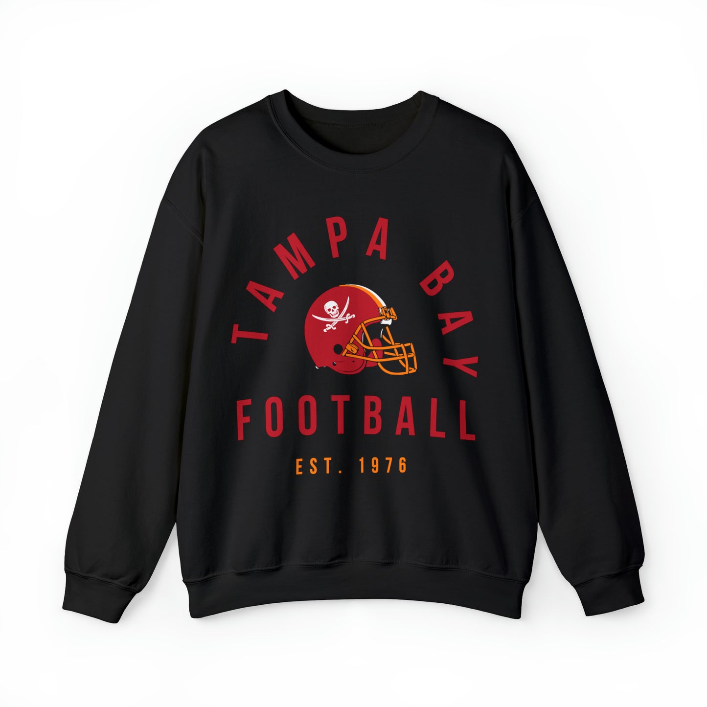 Black Throwback Tampa Bay Buccaneers Crewneck - Vintage Men's & Women's Oversized Football Sweatshirt - Design 3
