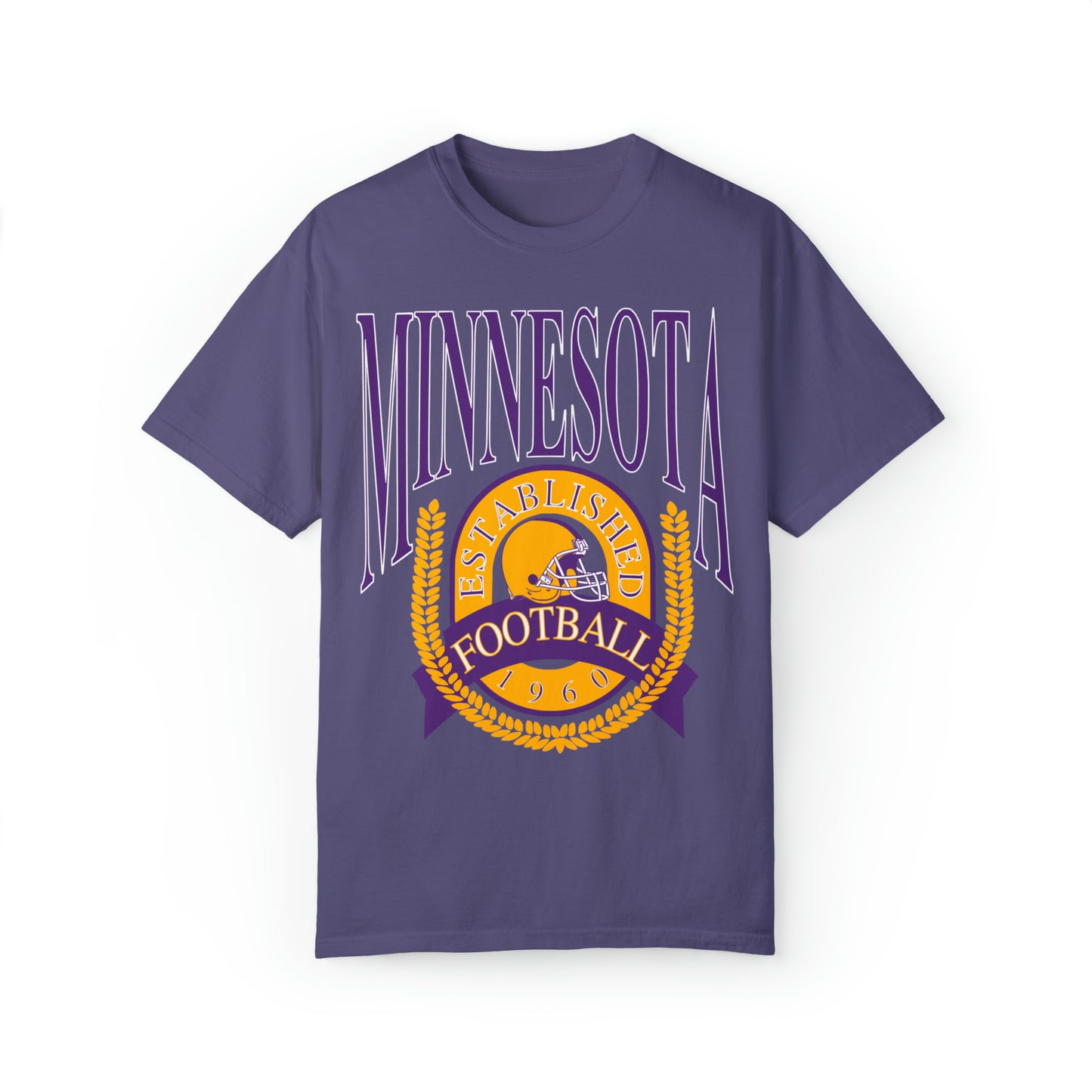 Comfort Colors Throwback Vintage Minnesota Vikings NFL Football Tee - Short Sleeve T-Shirt Unisex Men's Women's Oversized Apparel - Design 1