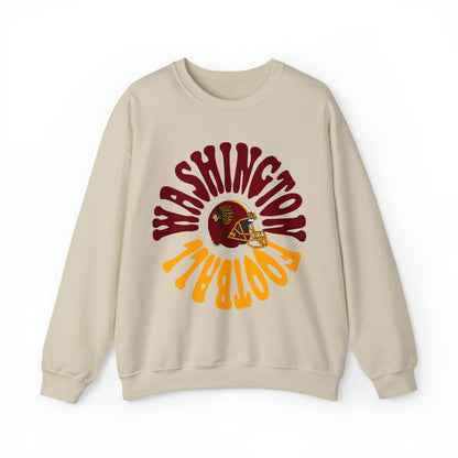 Hippy Style Washington Redskins Football Crewneck - Vintage Football Sweatshirt - Retro Commanders 70's, 80's, 90's - Design 2
