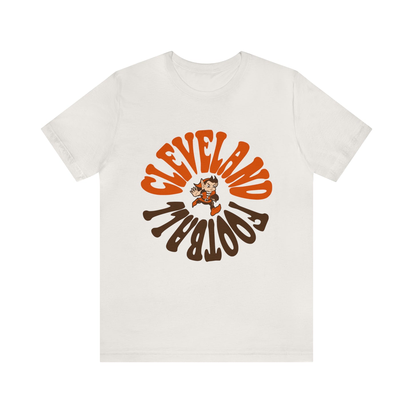 Hippy Cleveland Browns T-Shirt - Vintage Brownie Elf Cleveland Browns NFL Football Short Sleeve Tee - Retro Fan Gear Apparel Teem - Design 6