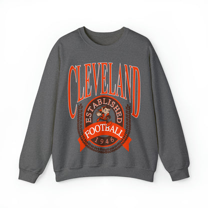 90's Cleveland Browns Sweatshirt - Vintage Browns Hoodie - Men's & Women's NFL Football Crewneck - Design 2