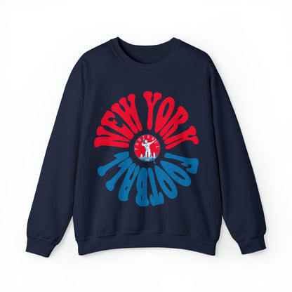 Navy Retro New York Giants Football Sweatshirt - Hippy Style Football Crewneck - Men's & Women's Football Apparel
