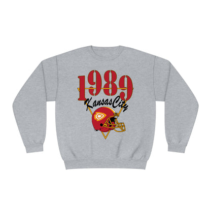 1989 Kansas City Chiefs Football Crewneck Sweatshirt - Vintage Retro Arrowhead Style - 1989 Version Chiefs Taylor Swift Sport Gray heather