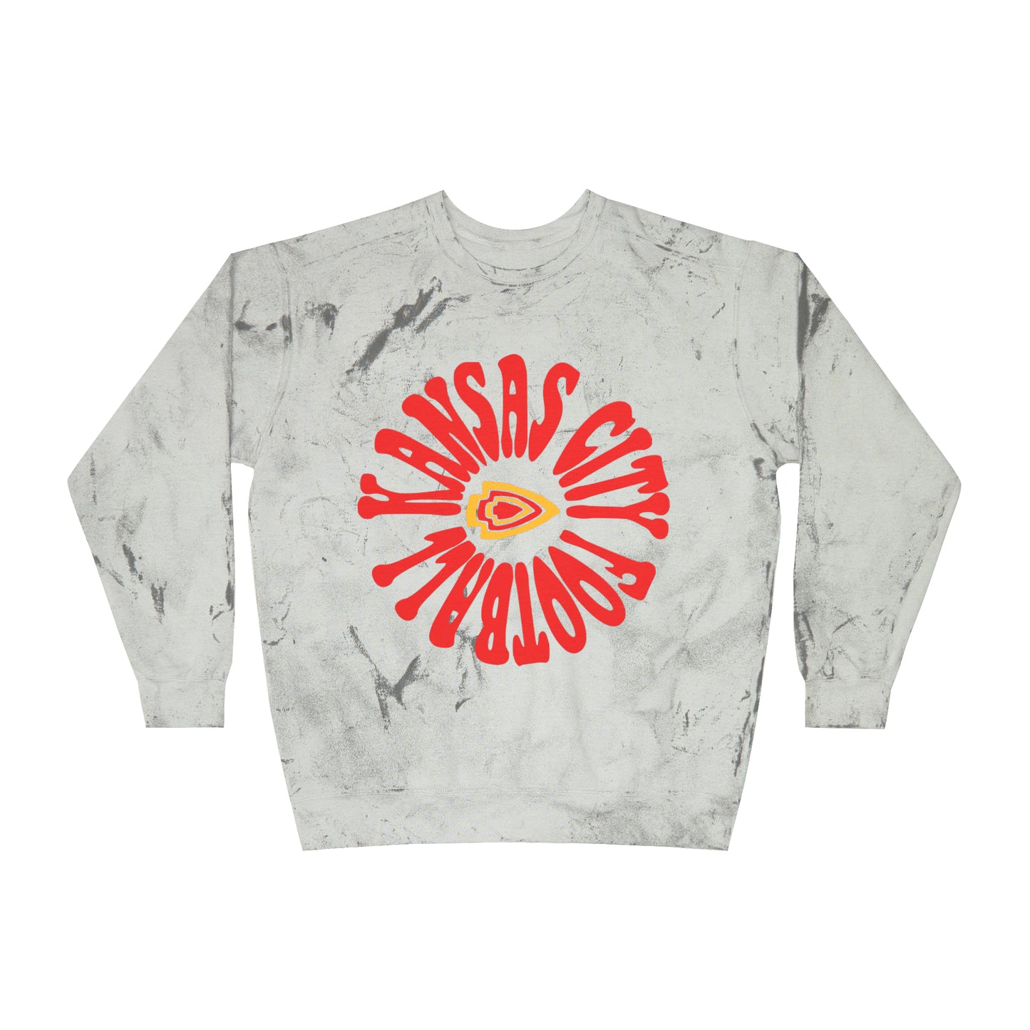 Kansas City Chiefs Tie Dye Crewneck Sweatshirt - Acid Wash Chiefs Crewneck Sweatshirt - Travis Kelce, Patrick Mahomes, Vintage Hippy HoodieDesign 2