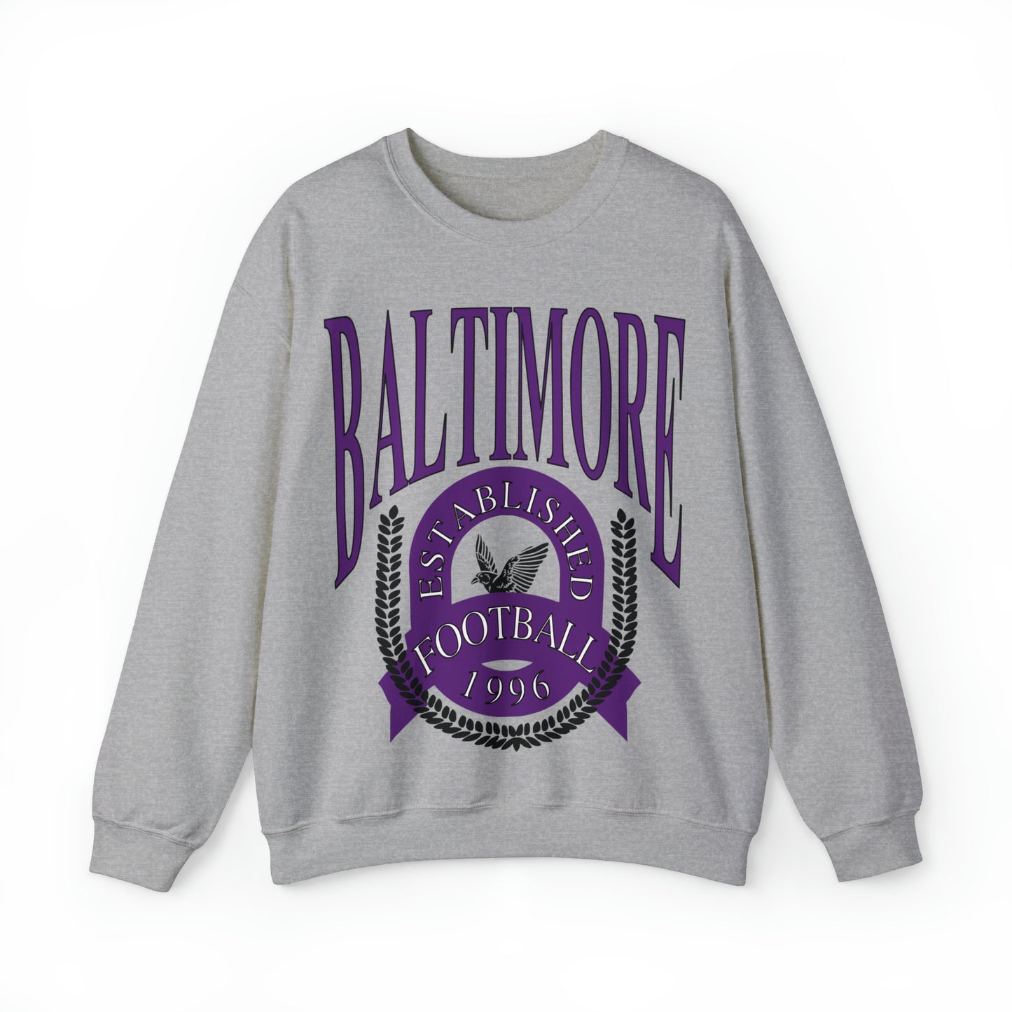 Baltimore Ravens Vintage Crewneck Sweatshirt - Retro NFL Football Hoodie - Men's & Women's Oversized Unisex Sweatshirt - Design 1