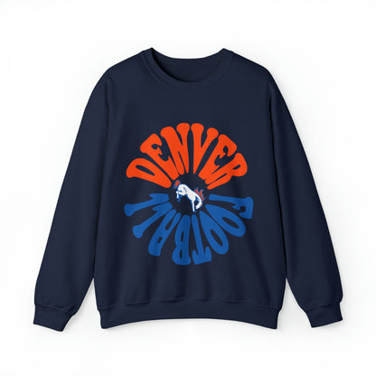 Navy Denver Broncos Crewneck Sweatshirt - Vintage Colorado Football Style Apparel - Men's & Women's - Design 2