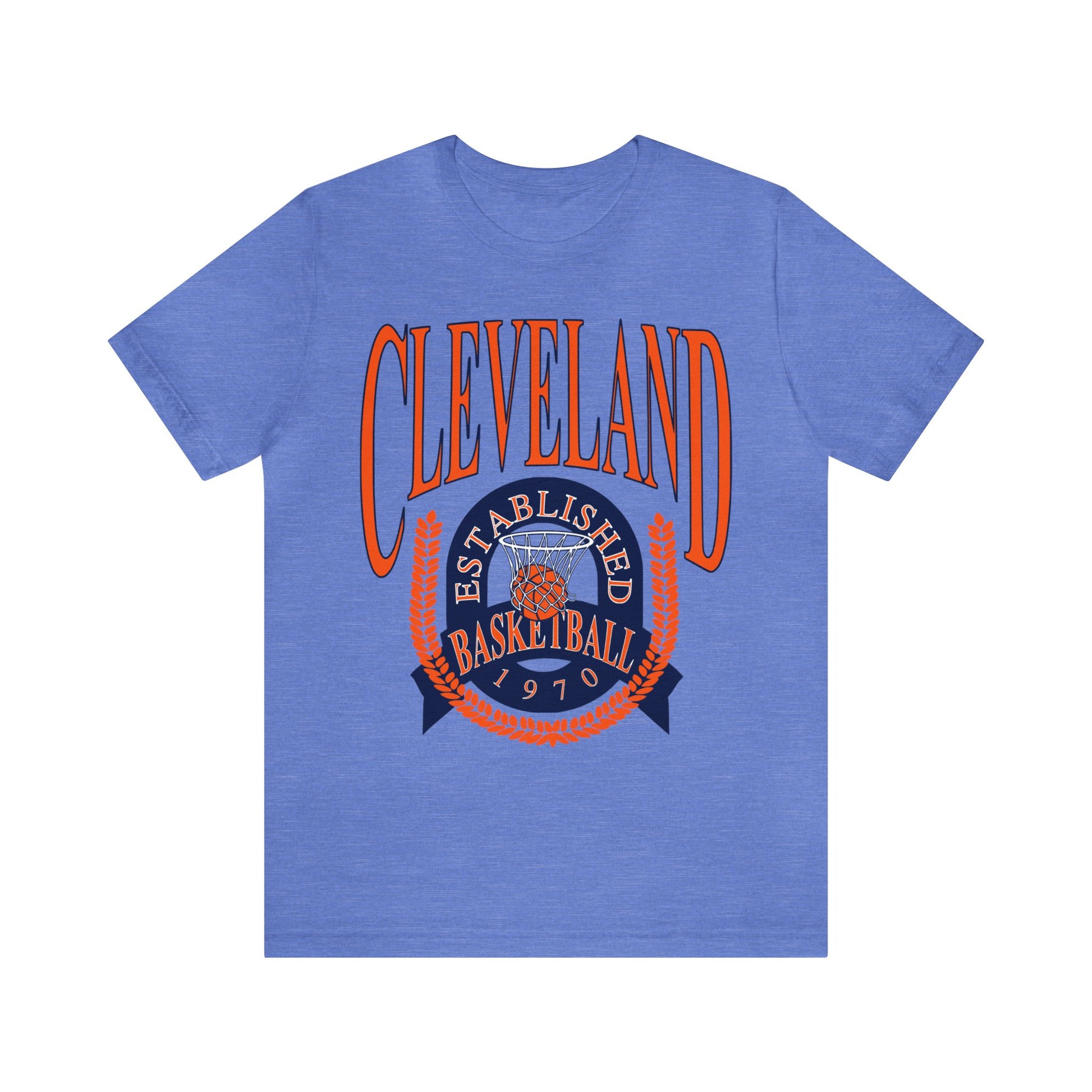 Vintage Cleveland Cavaliers Basketball T-Shirt Blue & Orange - NBA Basketball Unisex Short Sleeve Tee