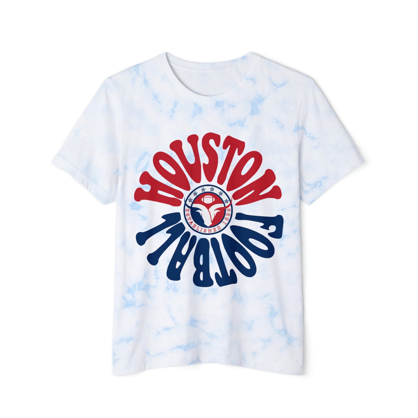 Tie Dye Hippy Houston Texans - Retro Houston Football Short Sleeve Shirt - Men's Women's Kids Apparel - Design 2