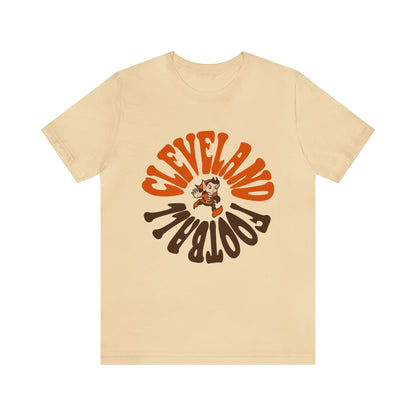 Hippy Cleveland Browns T-Shirt - Vintage Brownie Elf Cleveland Browns NFL Football Short Sleeve Tee - Retro Fan Gear Apparel Teem - Design 6