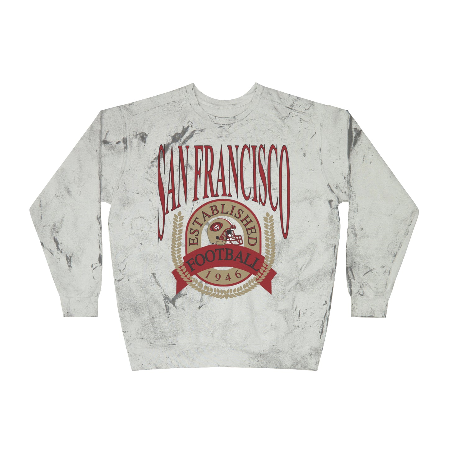 Comfort Colors - Tye Dye San Francisco 49ERS Football Crewneck - Mineral Wash NFL - Color Blast Sweatshirt - Design 1