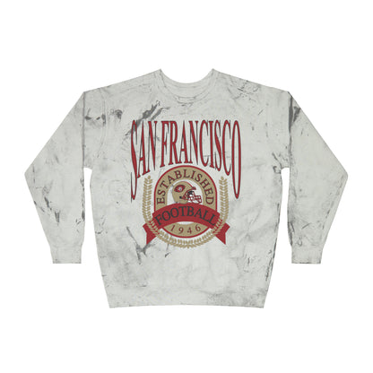 Comfort Colors - Tye Dye San Francisco 49ERS Football Crewneck - Mineral Wash NFL - Color Blast  Sweatshirt - Design 1