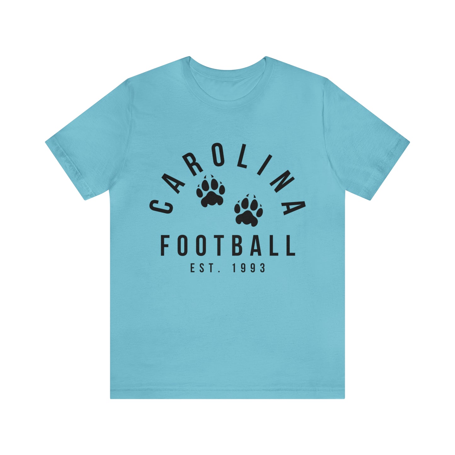 Vintage Carolina Panthers T-Shirt - Retro Short Sleeve Tee NFL Football Oversized Apparel - Vintage Men's and Women's - Design 4 Aqua Blue