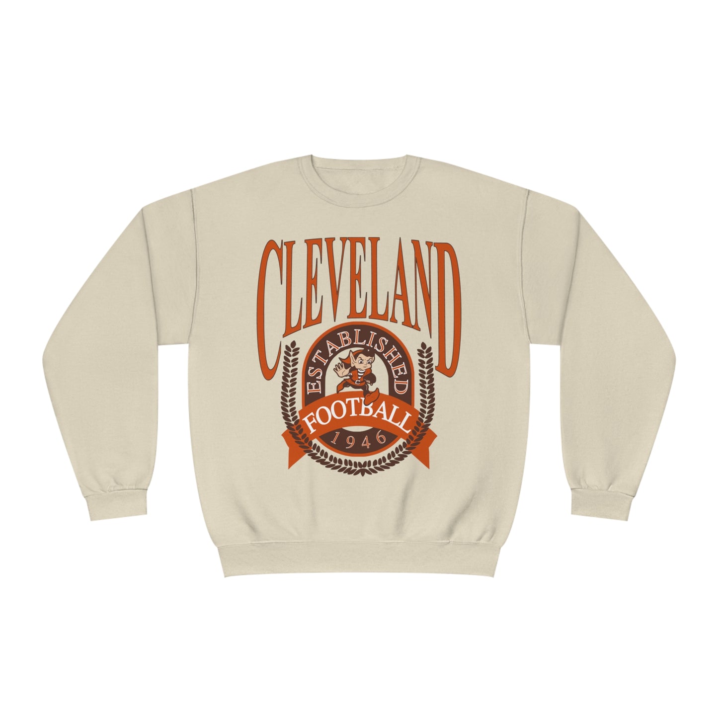 Vintage Cleveland Browns Crewneck Sweatshirt - Retro NFL Football Men's & Women's Dawg Pound Football Hoodie