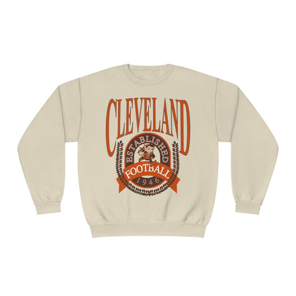 Vintage Cleveland Browns Crewneck Sweatshirt - Retro NFL Football Men's & Women's Dawg Pound Football Hoodie