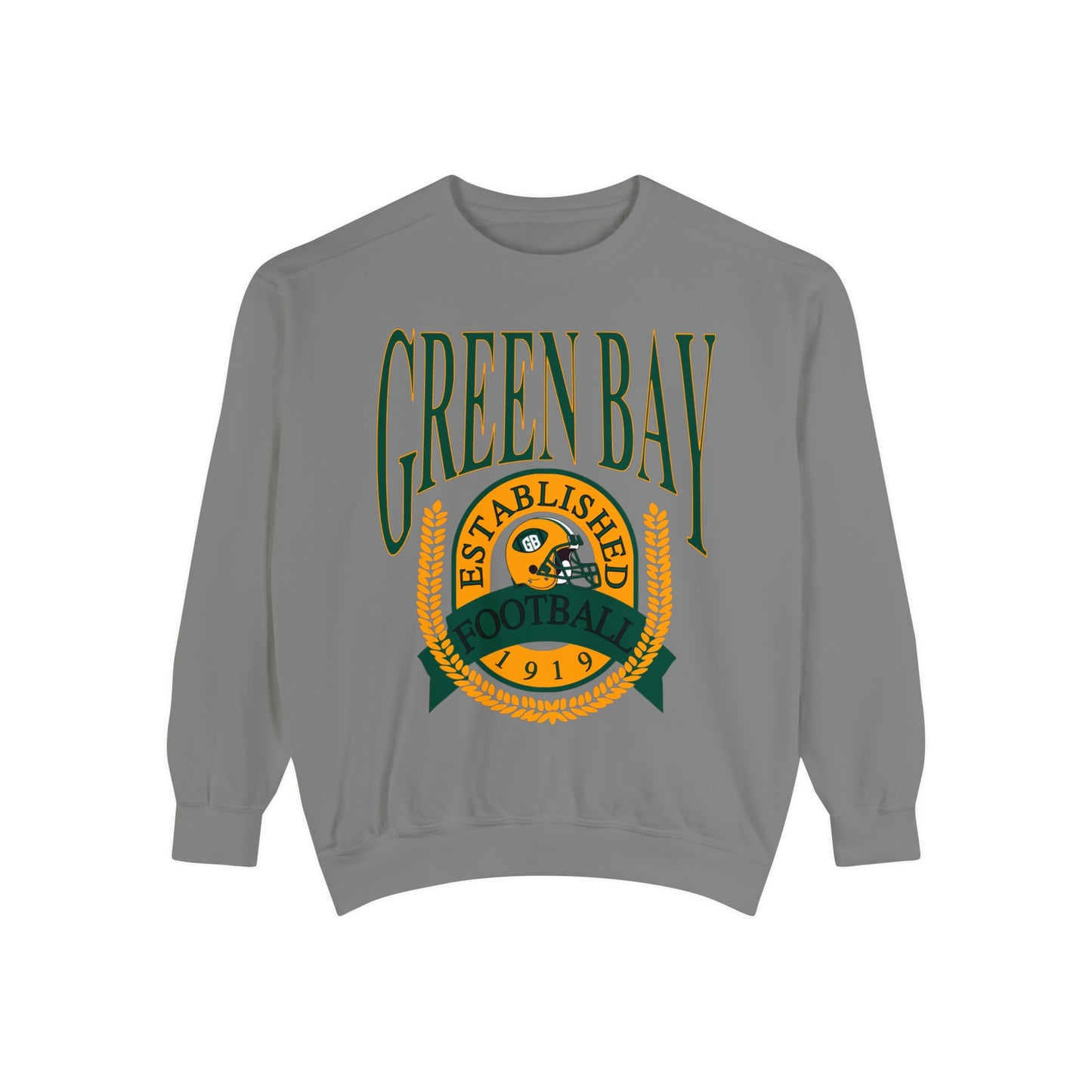 Comfort Colors Throwback Green Bay Packers Football Sweatshirt - Vintage Retro Crewneck - Men's Women's Hoodie Design 1