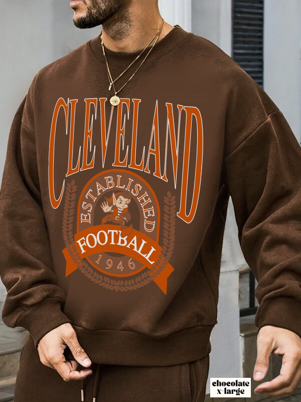 Vintage Cleveland Browns Crewneck Sweatshirt - Retro NFL Football Men's & Women's Dawg Pound Football Hoodie