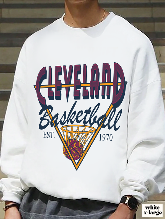 Vintage Cleveland Cavaliers Crewneck Sweatshirt - Cavs Retro Wine and Gold Basketball Hoodie