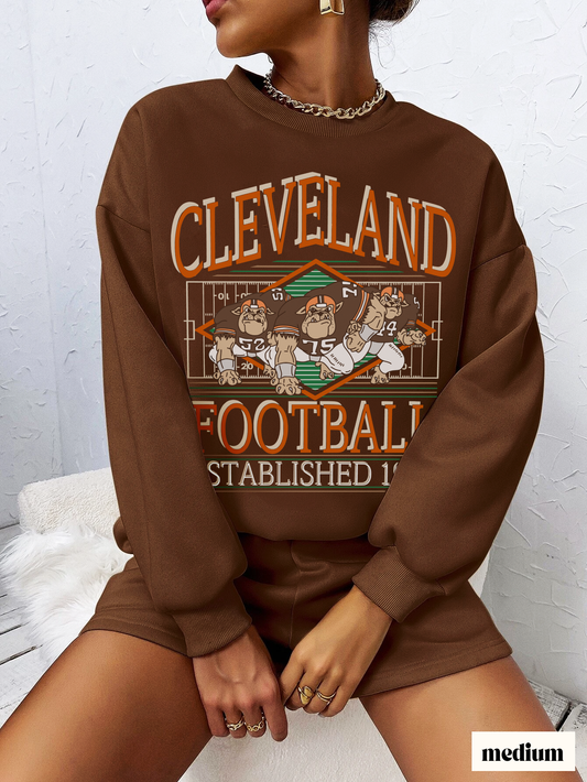 Vintage Cleveland Browns Crewneck Sweatshirt - Retro Browns NFL Football Hoodie - Men's & Women's Sweatshirt - Throwback 70's, 80's, 90's Style - Design 4