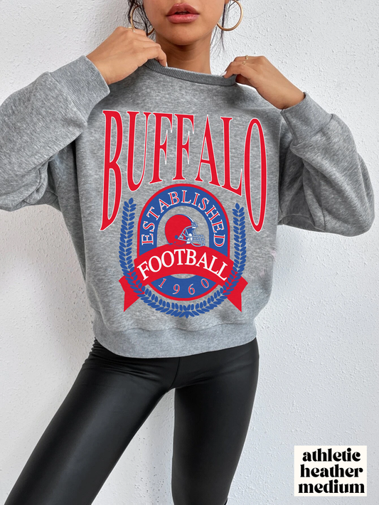 Vintage Buffalo Bills Crewneck Sweatshirt - Retro NFL Football Men's Women's Hoodie - Oversized Apparel - Design 1