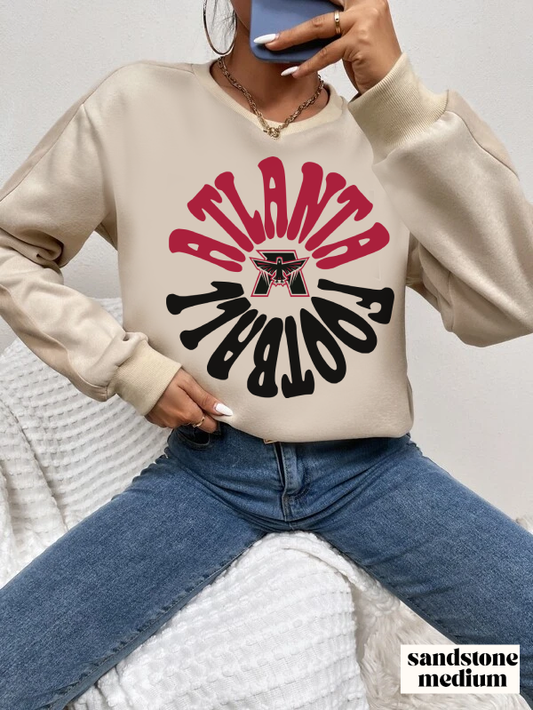 Hippy Retro Atlanta Falcons Crewneck - Vintage Unisex Football Sweatshirt - Men's & Women's - Design 2