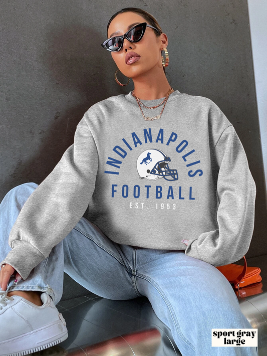 Vintage Indianapolis Colts Crewneck Sweatshirt - Retro Style Football Apparel - Men's & Women's - Design 2