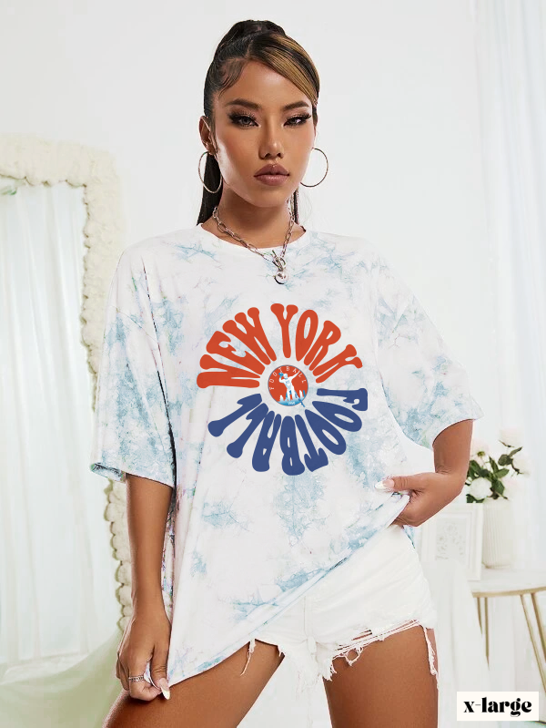 giants football gear Tie Dye Hippy Retro New York Giants Football Sweatshirt - Retro Style Football Crewneck
