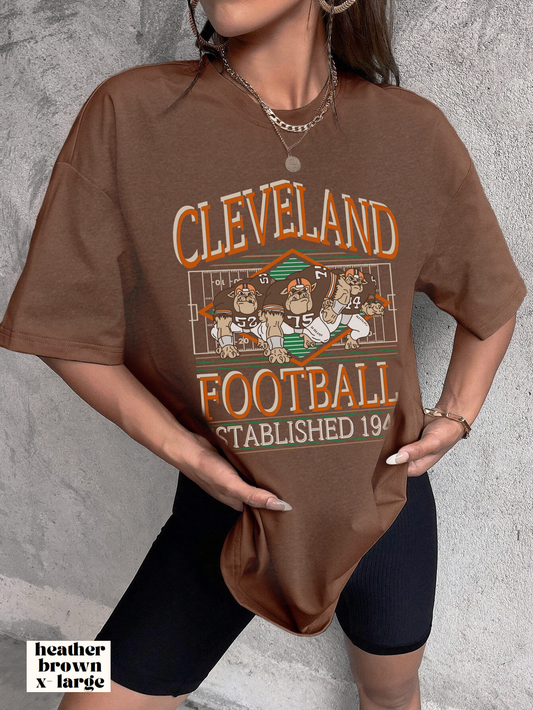 Vintage Cleveland Browns T-Shirt - Retro NFL Football Browns Short Sleeve Tee - 90's, 80's, 70's - Design 4