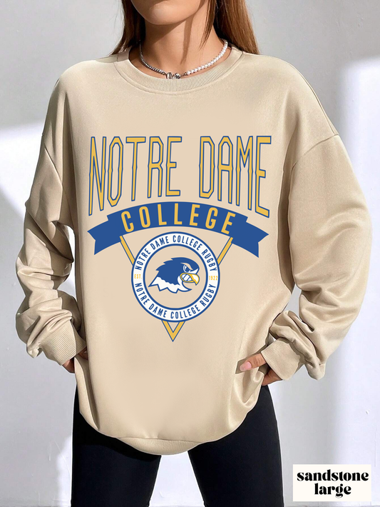 Notre Dame College Rugby Men's & Women's NDC Rugby Crewneck Sweatshirt - Unisex Sizing