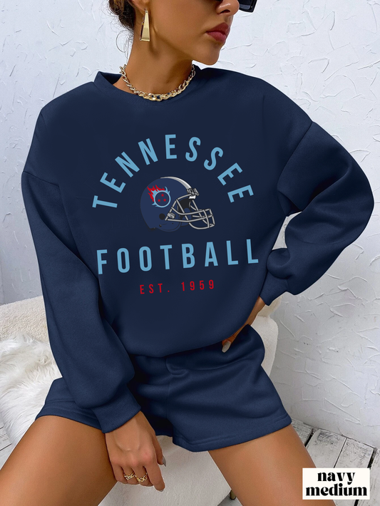 Vintage Tennessee Titans Crewneck Sweatshirt - Vintage Men's & Women's Oversized Unisex Football Apparel - Design 4