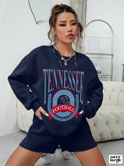 Throwback Tennessee Titans Crewneck Sweatshirt - Vintage Men's & Women's Oversized Unisex Football Apparel - Design 1