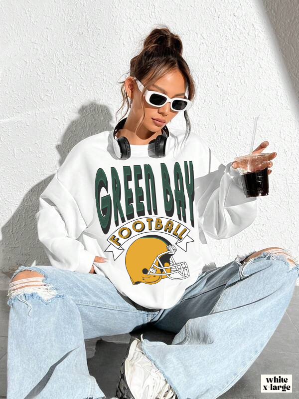 90's Green Bay Packers Sweatshirt Vintage Style Crewneck Wisconsin Cheese Head Throwback Logo Design