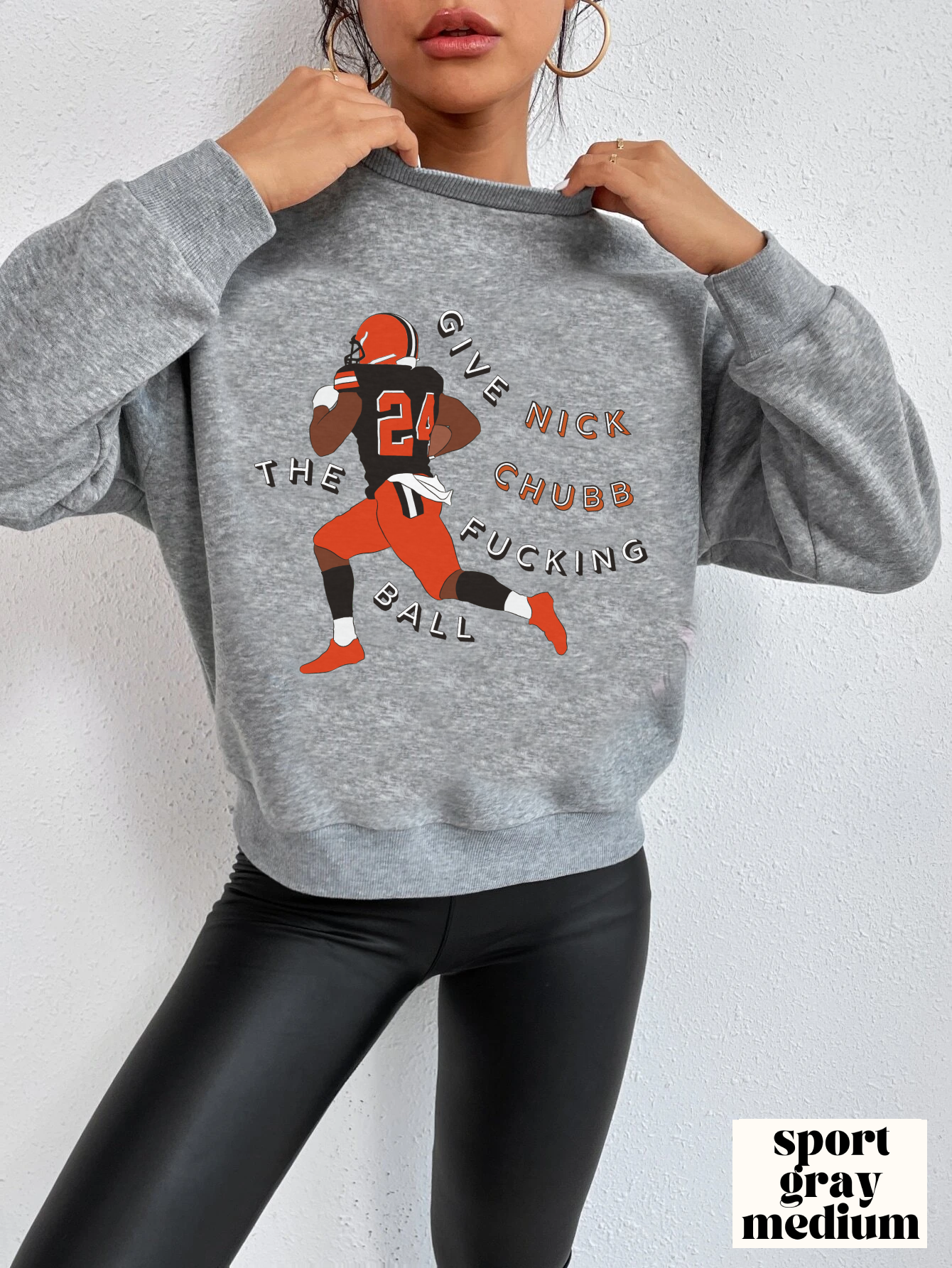 Nick Chubb Sweatshirt - Cleveland Browns Crewneck Sweatshirt - Vintage Oversized Browns Crewneck - NFL Football Sweatshirt