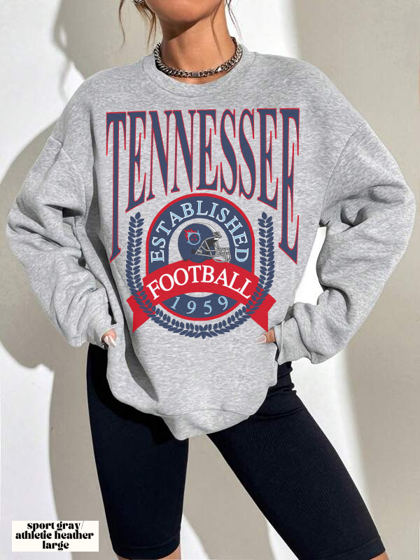 Throwback Tennessee Titans Crewneck Sweatshirt - Vintage Men's & Women's Oversized Unisex Football Apparel - Design 1