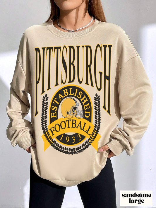 Throwback Pittsburgh Steelers Football Crewneck - Vintage Football Sweatshirt - Design 1