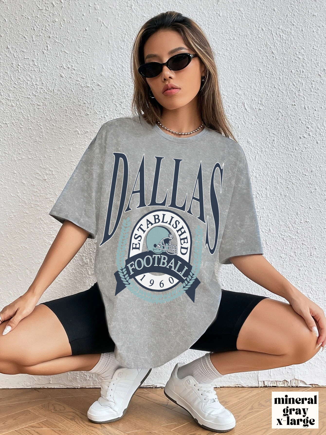 Rock N' Roll Dallas Cowboys Football Hippy Style Tie Dye Short Sleeve T-Shirt - Men's & Women's Unisex Mineral Wash T-Shirt - Design 1