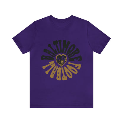 Hippy Baltimore Ravens T-Shirt - Vintage NFL Football Short Sleeve Style Tee - Retro Men's & Women's T-Shirt - Design 2