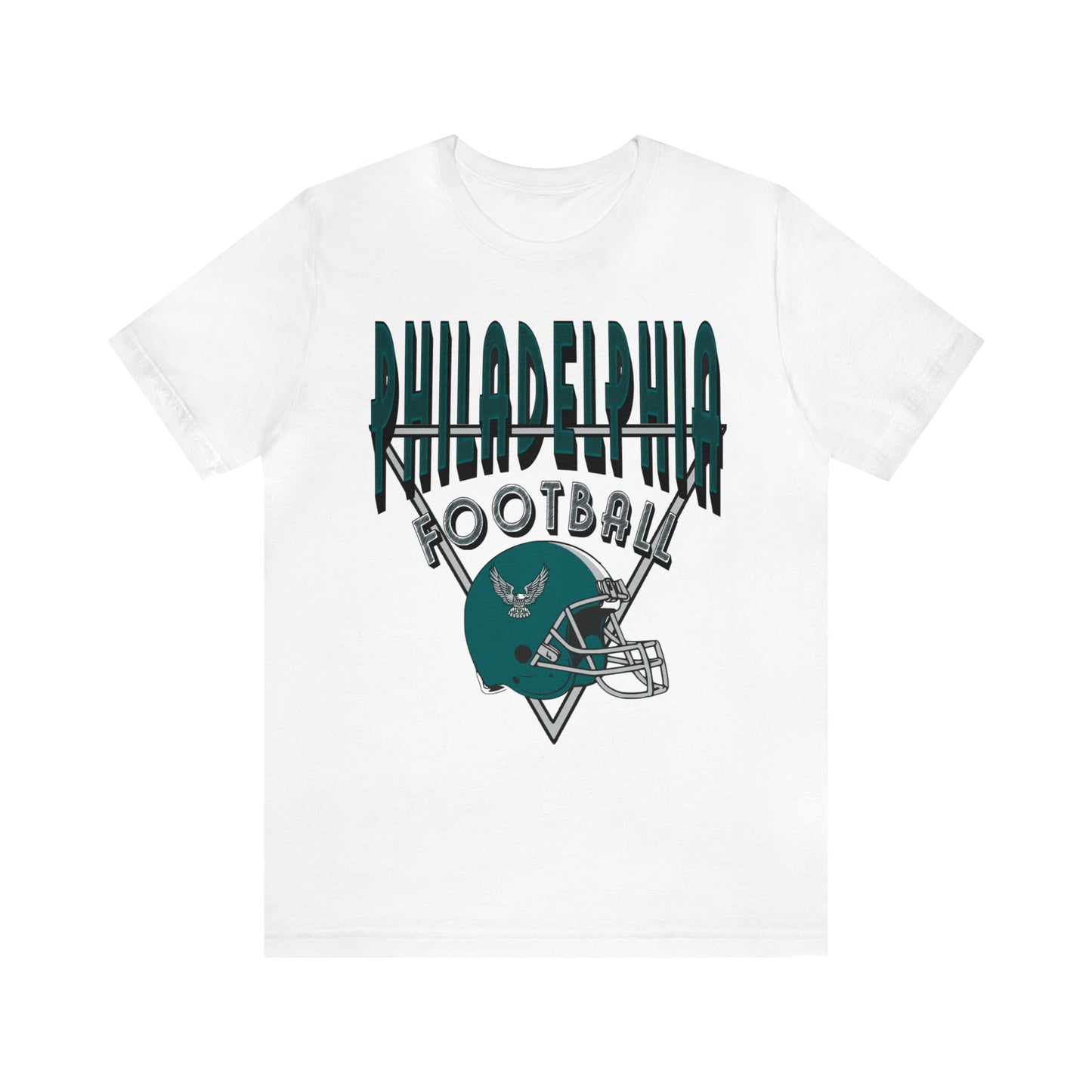 Teal Vintage Philadelphia Eagles Tee - 90's Short Sleeve T-Shirt - NFL Football Men's & Women's Apparel - Design 3