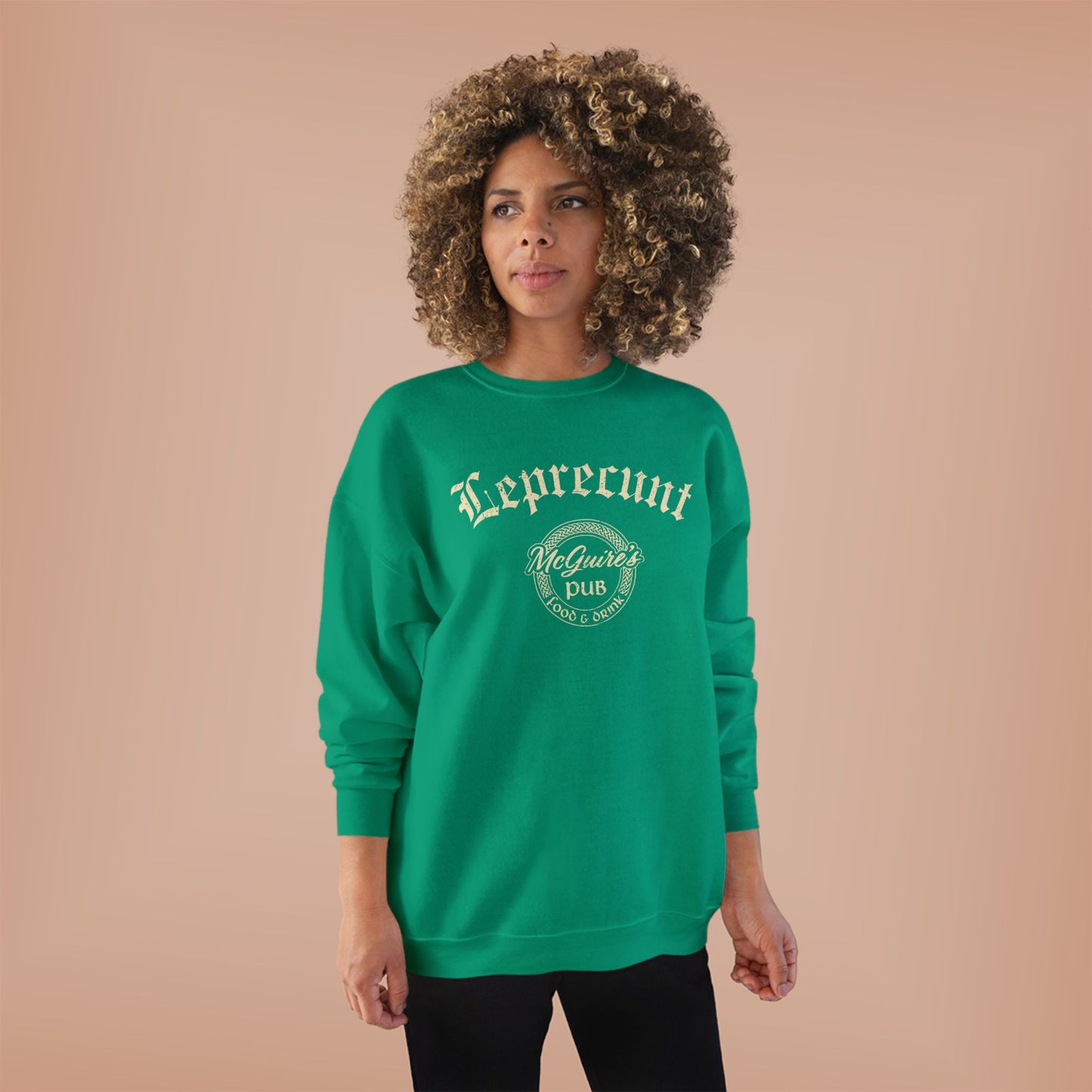 Faded Men's Unisex McGuire's Pub Sweatshirt — Faded Leprecunt Irish Pub St. Patrick's Day Crewneck